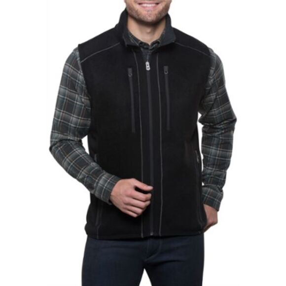 Kuhl Interceptr Vest Dark Blue Outdoor Hiking Fleece Full Zip Sweater Mens Large - Picture 1 of 10